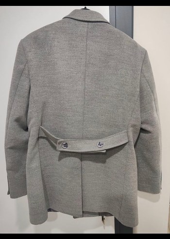 DUFY Gri Erkek Düğmeli Kruvaze Kaban Ceket - Görsel 4