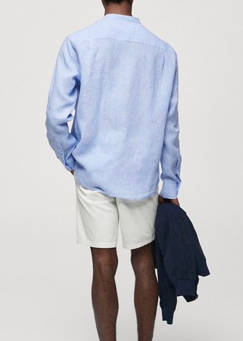 MANGO HAKİM YAKA %100 KETEN GÖMLEK - Görsel 3