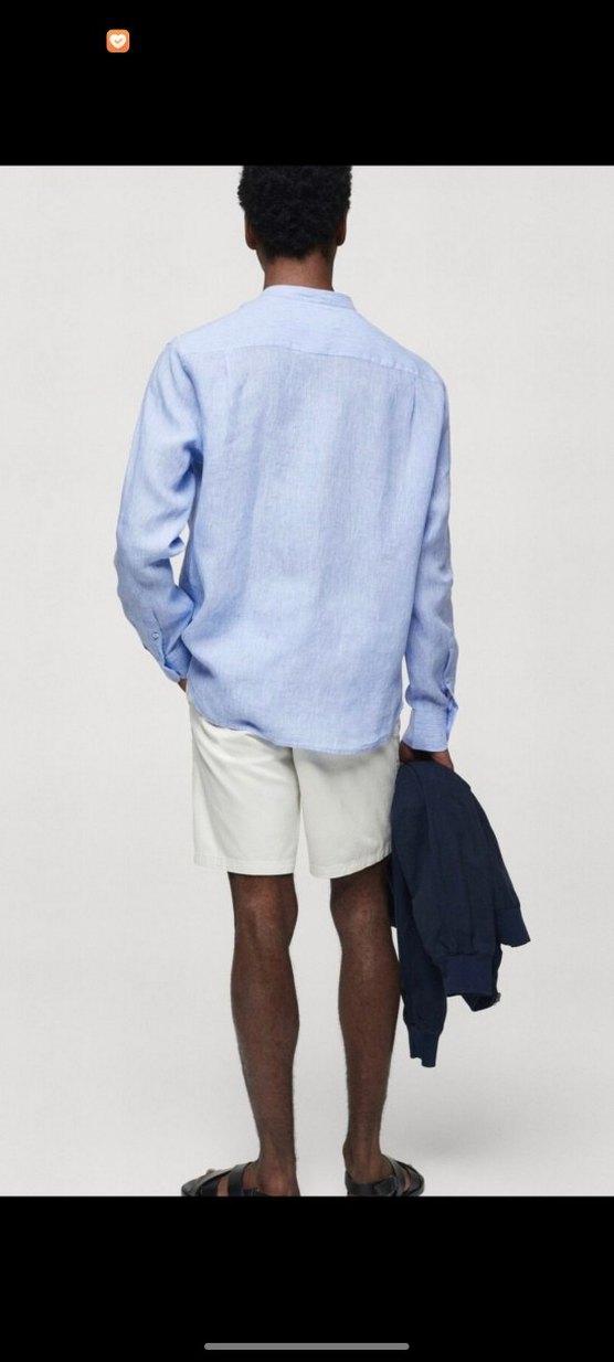 MANGO HAKİM YAKA %100 KETEN GÖMLEK - Görsel 3