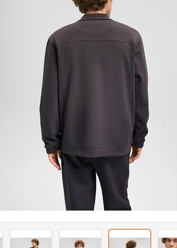 Mavi Pro Fermuarlı Gömlek Yaka Sweatshirt Ceket - Görsel 7