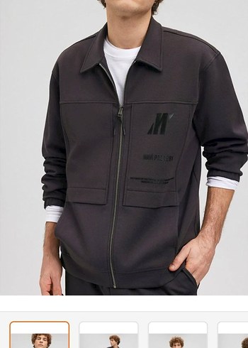 Mavi Pro Fermuarlı Gömlek Yaka Sweatshirt Ceket - Görsel 2