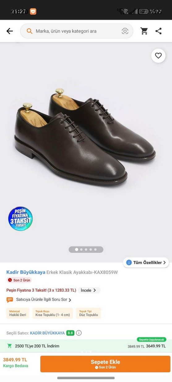 HAKİKİ DERİ KLASİK SİYAH AYAKKABI - Görsel 2