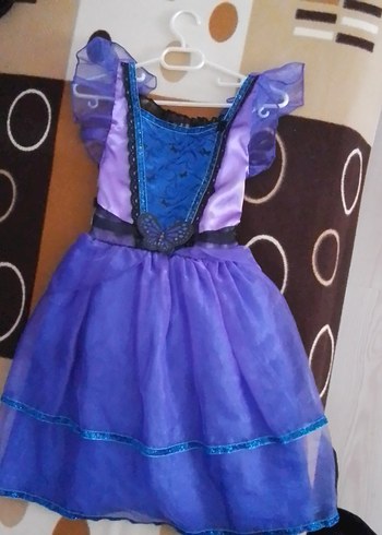 Mor Kız Çocuk Fırfırlı Gotik Elbise
