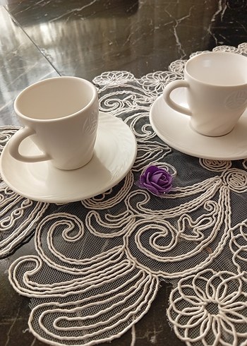 Beyaz Seramik 2'li Fincan Takımı - Görsel 2