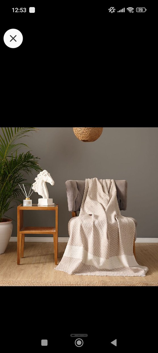 Bej Dokulu Desensiz Battaniye - Görsel 2