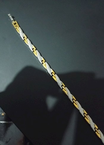 İşlemeli Zincir Detaylı Altın Bileklik - Görsel 2