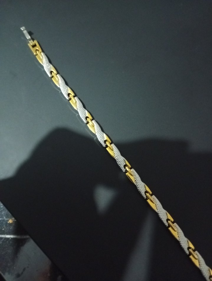 İşlemeli Zincir Detaylı Altın Bileklik - Görsel 2