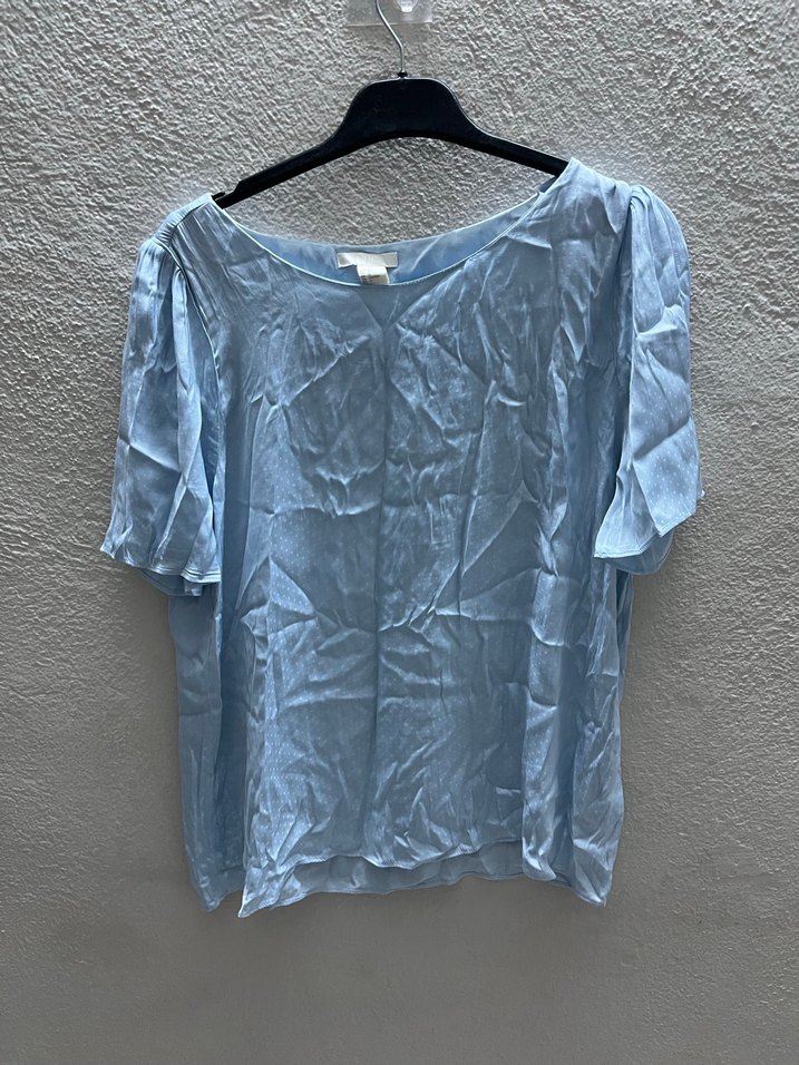 Mavi Kısa Kollu  Bluz - Görsel 4