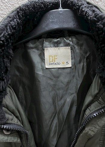 Asker yeşili Midi Unisex  Kürklü Mont - Görsel 4