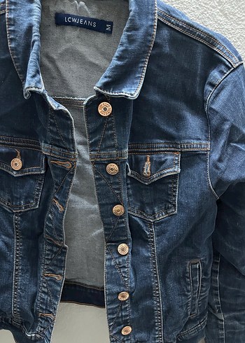 Düğmeli Kadın Crop Kot Ceket - Görsel 3