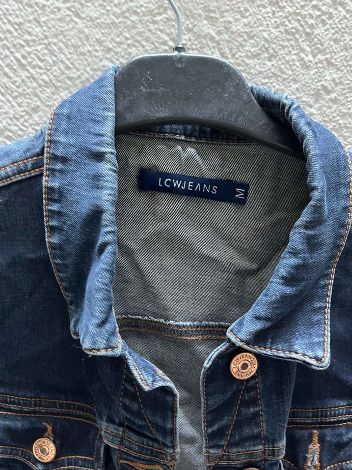 Düğmeli Kadın Crop Kot Ceket - Görsel 4