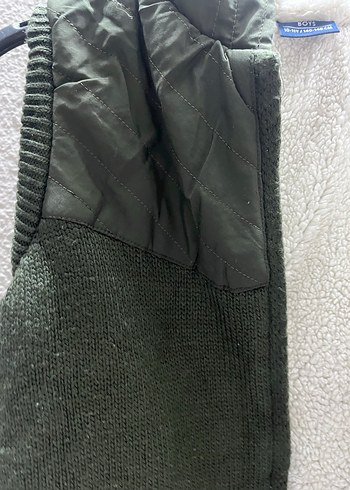 Erkek Haki Kapüşonlu Fermuarlı Yelek - Görsel 3