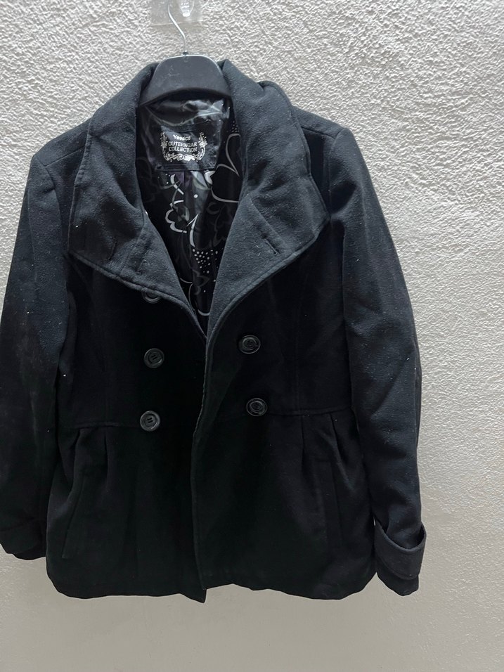 Düğmeli Siyah Midi Kadın Kaban - Görsel 5