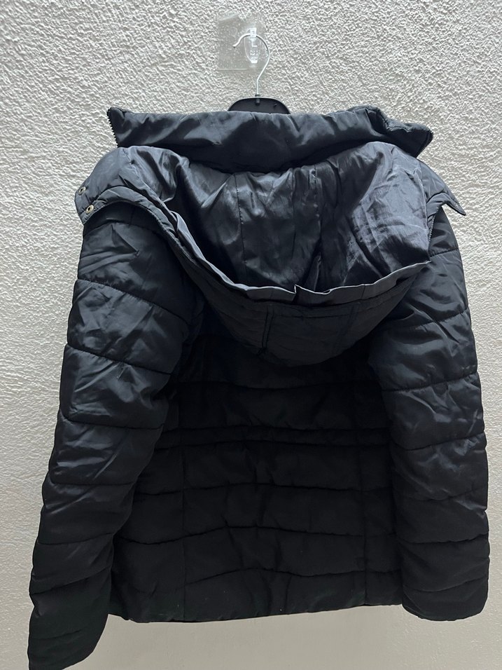 Siyah Fermuarlı Kadın Kışlık Şişme Mont - Görsel 5