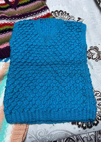 Renkli Örgü Kız Çocuk Süveterleri - Görsel 4