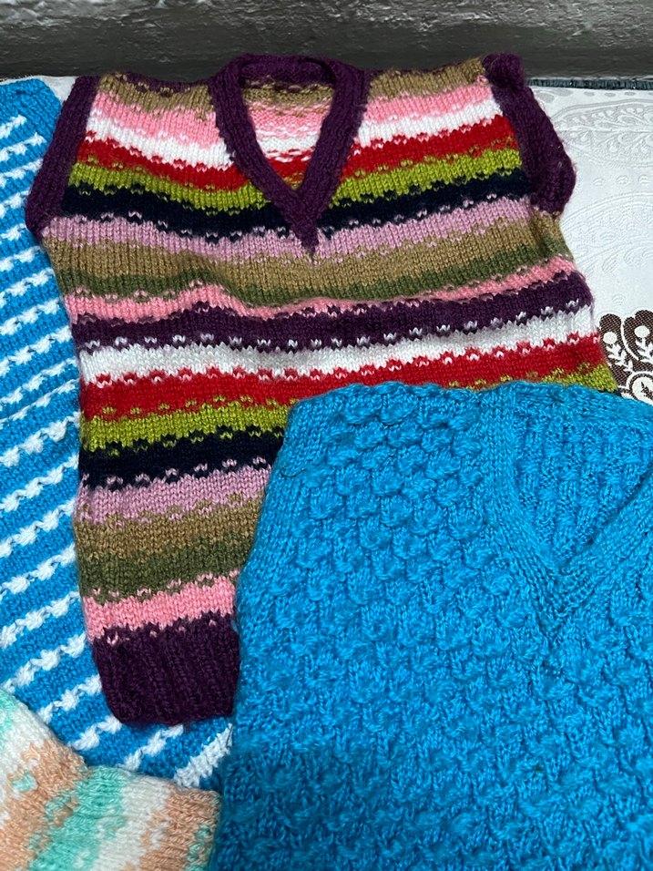 Renkli Örgü Kız Çocuk Süveterleri - Görsel 3