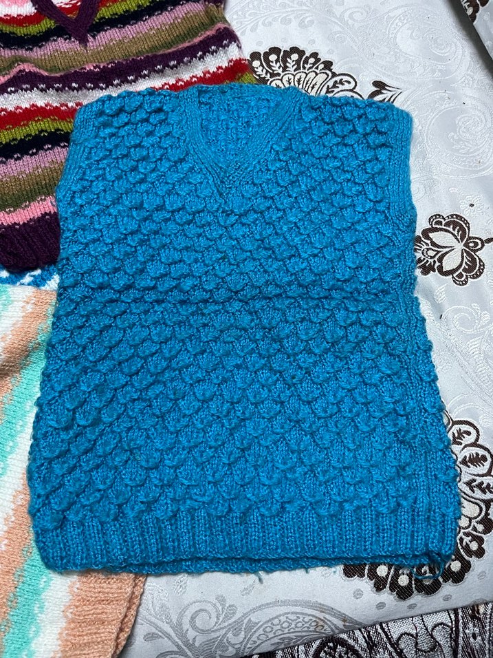 Renkli Örgü Kız Çocuk Süveterleri - Görsel 4