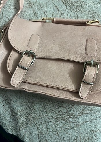 Bej Süet Tokalı Kadın Çanta - Görsel 2