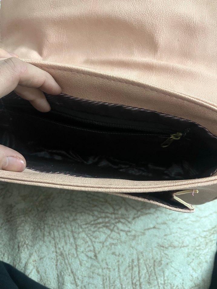 Bej Süet Tokalı Kadın Çanta - Görsel 5