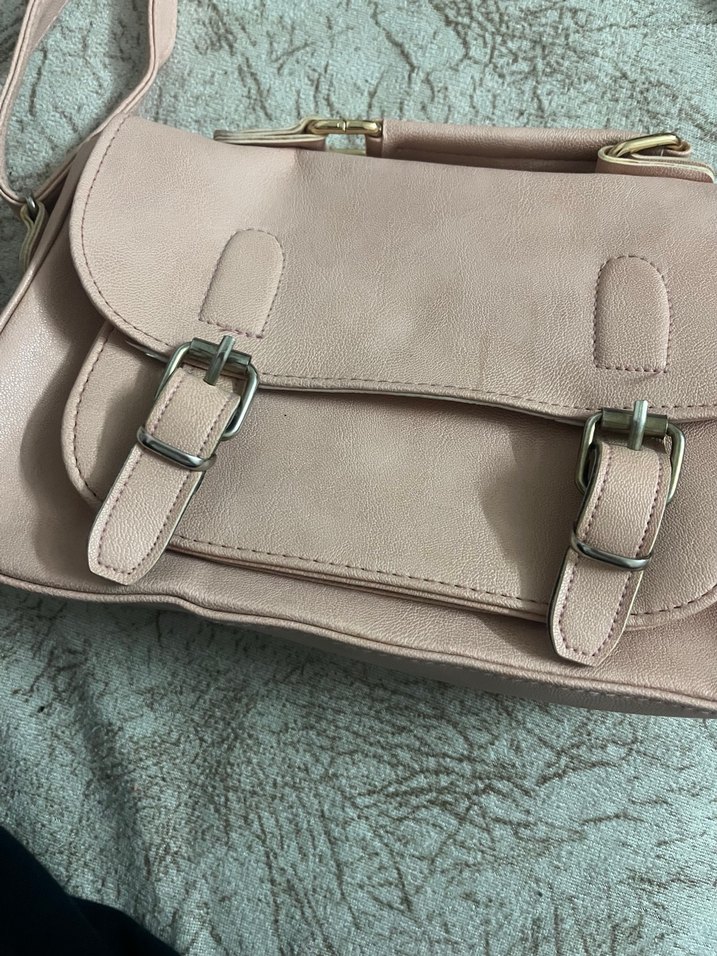 Bej Süet Tokalı Kadın Çanta - Görsel 2