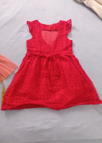 6 Yaş Beden kırmızı Renk koton kids Kız Çocuk Kırmızı Fırfırlı Elbise