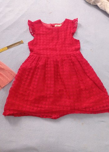 koton kids Kız Çocuk Kırmızı Fırfırlı Elbise