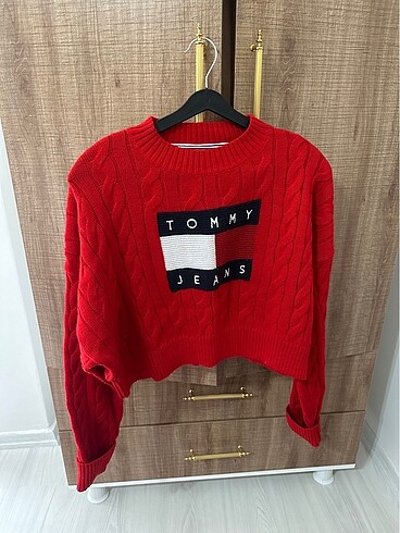 m Beden kırmızı Renk Orjinal Tommy Jeans Kazak