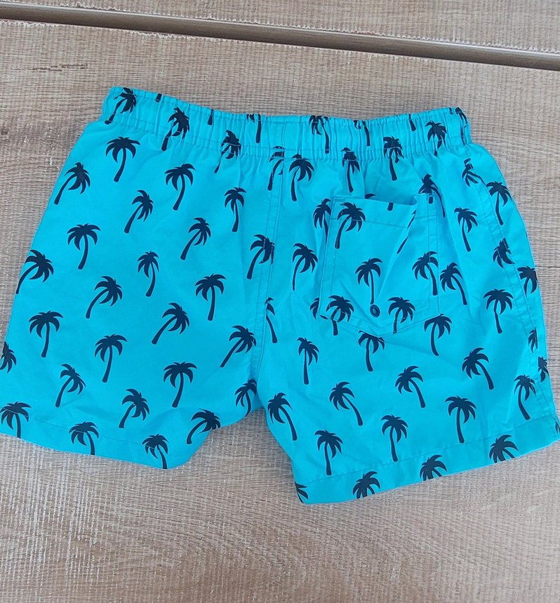 slipstop Mavi Palmiye Desenli Mini Erkek Deniz Şortu - Görsel 2