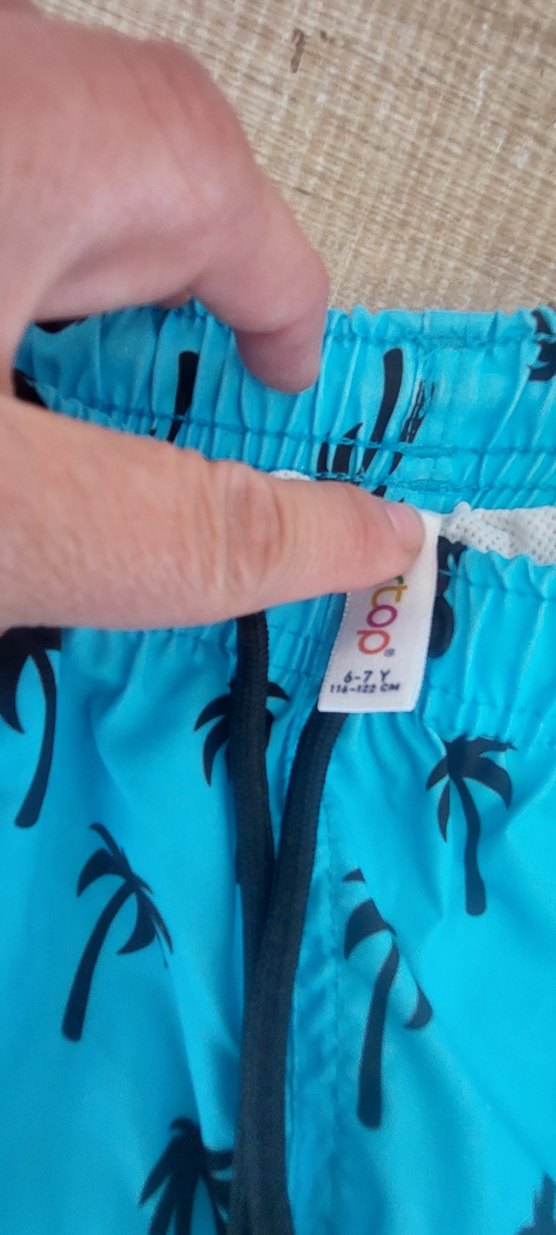 slipstop Mavi Palmiye Desenli Mini Erkek Deniz Şortu - Görsel 3