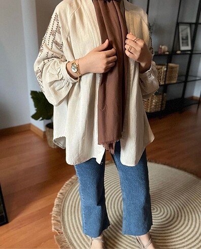 Nakış Keten Kimono