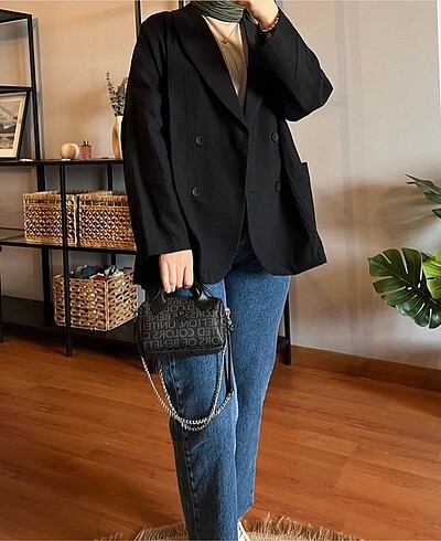 Oversize çift cepli ceket