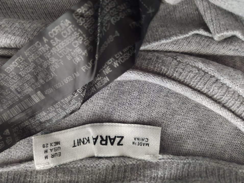 Gri Kadın Keten Uzun Kollu Triko - Görsel 4