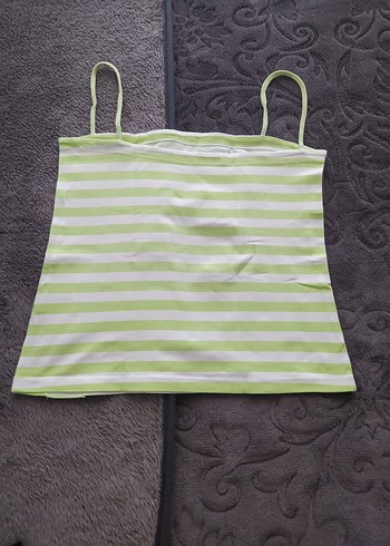 Yeşil Pamuklu Askılı Hamile Mini Üst - Görsel 2