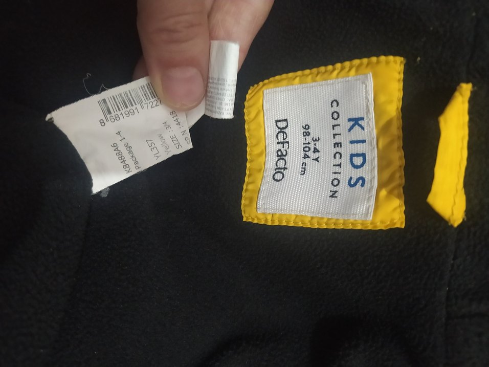 Erkek Çocuk Sarı Fermuarlı Mont - Görsel 5