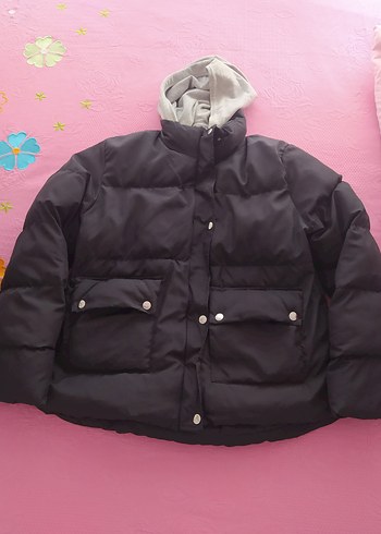 Düğmeli Siyah Kadın Kışlık Mont - Görsel 4