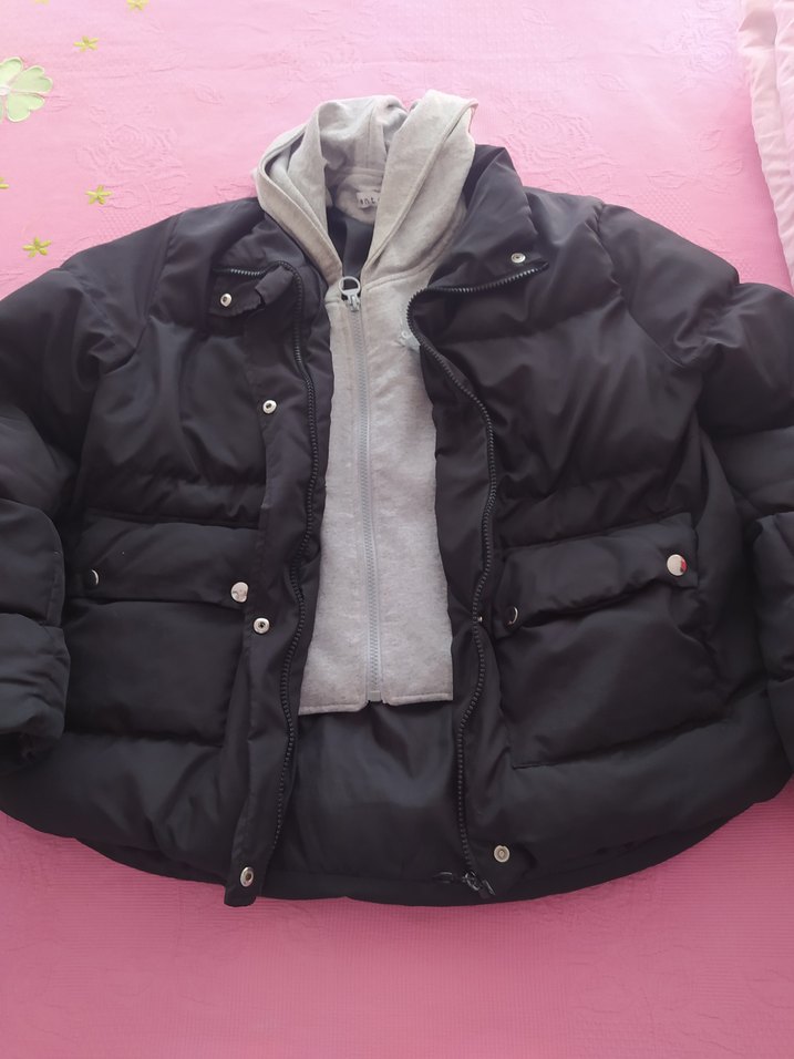 Düğmeli Siyah Kadın Kışlık Mont - Görsel 3