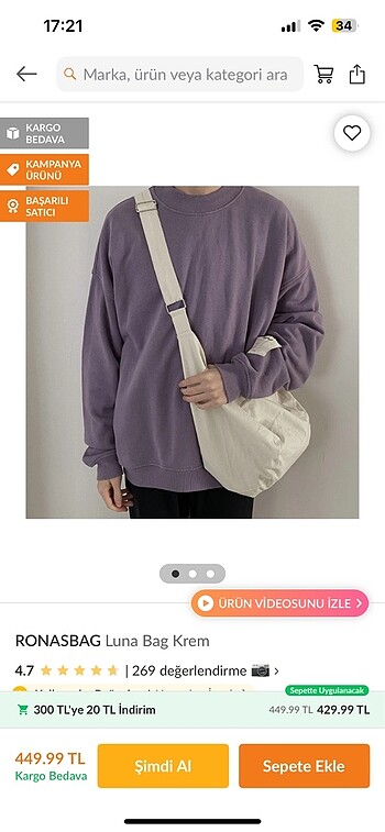 Crossbody canvas tote bag