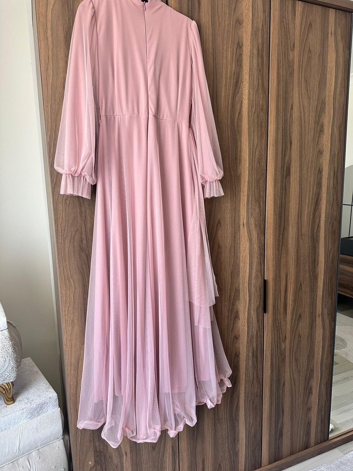 Pembe  Fermuarlı abiye - Görsel 3
