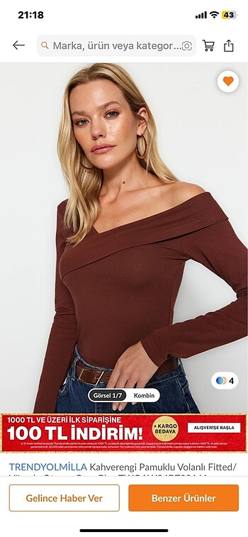Kahverengi crop bluz