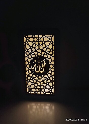 Beden Işıklı dekoratif biblo (Allah cc -Muhammed sav)
