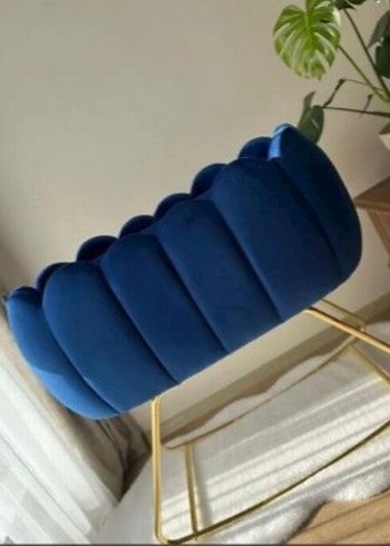 Koyu Mavi Kadife Bebek Beşiği