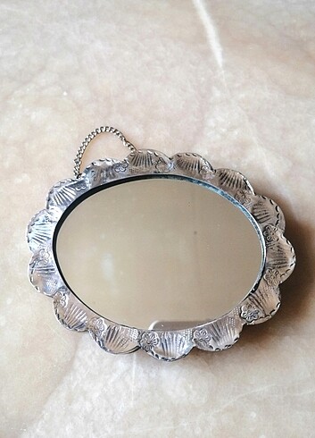 İşlemeli 925 Ayar Gümüş Duvar Aynası - Görsel 5