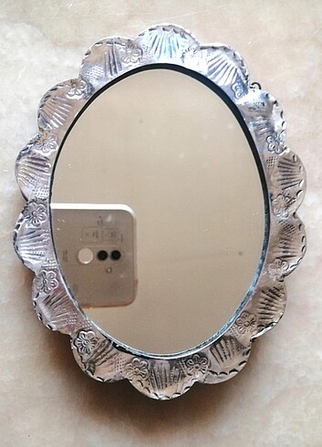 İşlemeli 925 Ayar Gümüş Duvar Aynası - Görsel 6