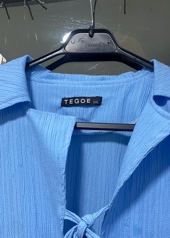 Mavi Uzun Kadın Sabahlık, Salaş Kesim, İpli Kol - Görsel 4