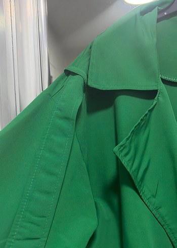 Yeşil Nakışlı Uzun Kadın Kaban - Görsel 3