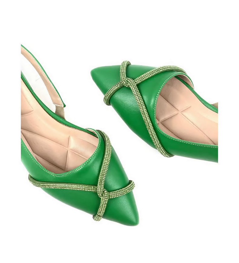 Yeşil Kemerli Blok Topuklu Kadın Ayakkabı - Görsel 3