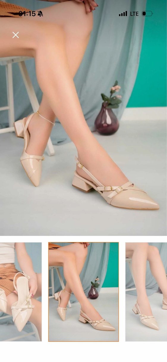 Bej Rugan Stiletto Topuklu Kadın Ayakkabı - Görsel 2