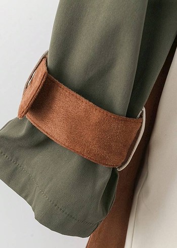 Bej Renk Uzun Kadın Trençkot - Görsel 3