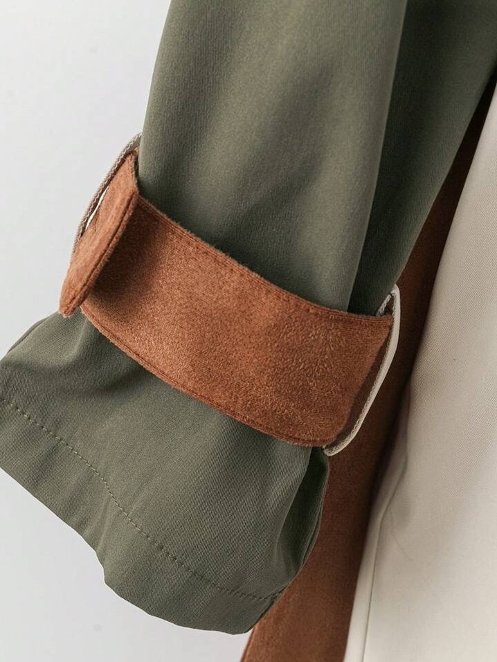 Bej Renk Uzun Kadın Trençkot - Görsel 3