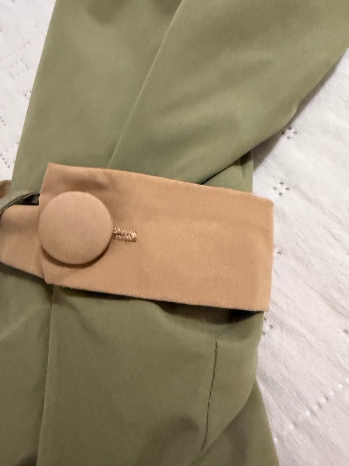 Bej Renk Uzun Kadın Trençkot - Görsel 5